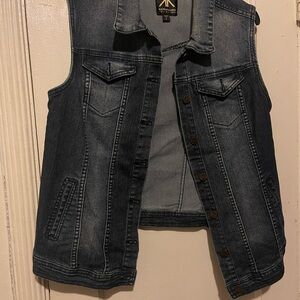 Kardashian Kollection Gold Logo on Blue Denim Jacket